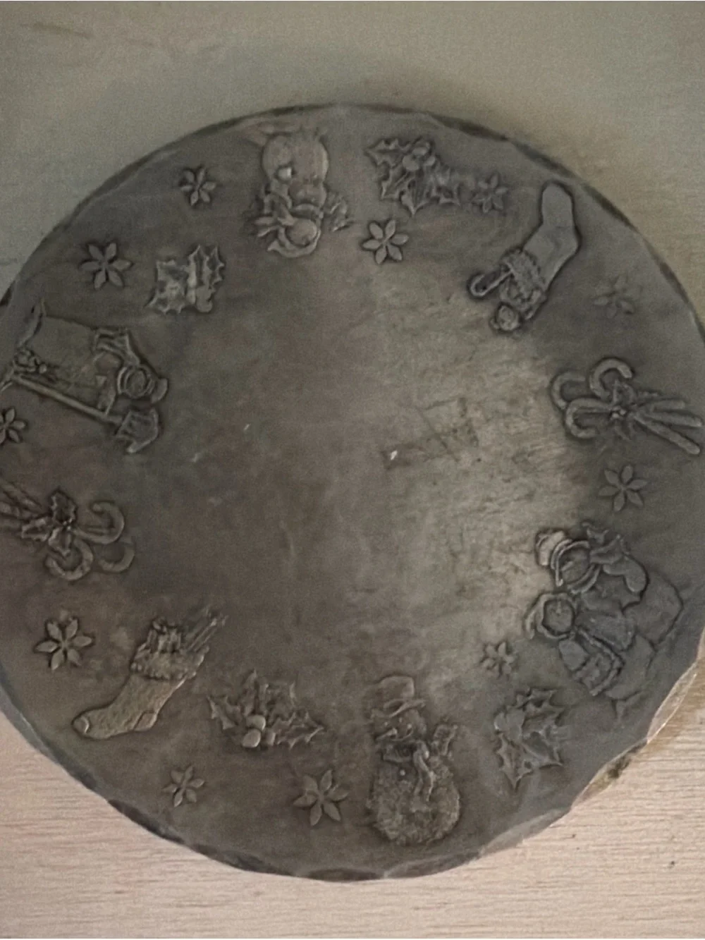 American Forging, Hand Forged in the USA, 6 inch Diameter Christmas Plate.